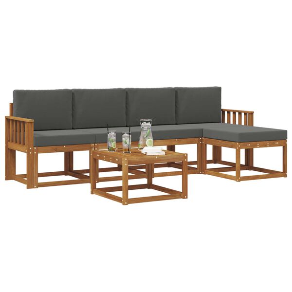 vidaXL &Sigma;&epsilon;&iota;&rho;ά &Kappa;&alpha;&nu;&alpha;&pi;έ &Epsilon;&xi;&omega;&tau;&epsilon;&rho;&iota;&kappa;&omicron;ύ &mu;&epsilon; &mu;&alpha;&xi;&iota;&lambda;ά&rho;&iota; 6 pcs &Phi;&upsilon;&sigma;&iota;&kappa;ό &kappa;&alpha;&iota; &Alpha;&nu;&theta;&rho;&alpha;&kappa;ί