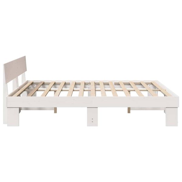 vidaXL Σκελετός Κρεβατιού Λευκό 180 x 200 cm Μασίφ ξύλο πεύκου
