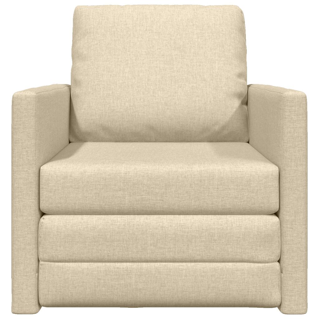 vidaXL Καναπές-Κρεβάτι Δαπέδου 2 σε 1 Κρεμ 112x174x55 εκ. Ύφασμα