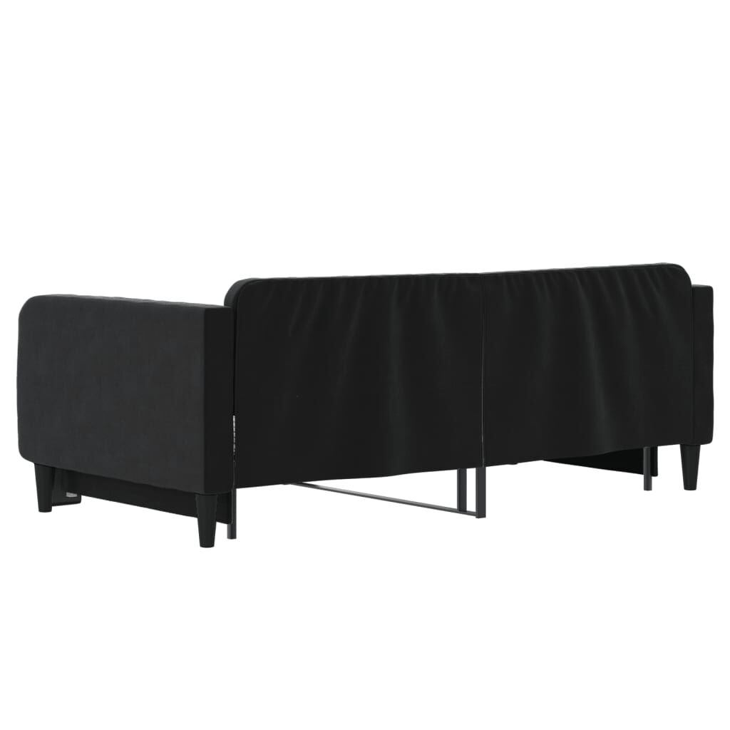 vidaXL Καναπές Κρεβάτι Συρόμενος Μαύρος 90x190 εκ. Βελούδινος