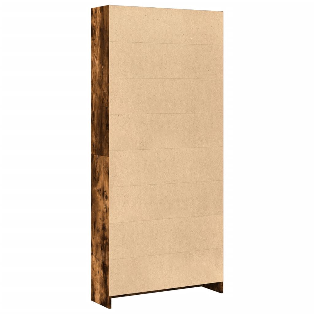 vidaXL Βιβλιοθήκη Καπνιστή Δρυς 80x24x176 εκ. από Επεξεργασμένο Ξύλο