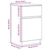 vidaXL Κομοδίνο Μαύρο 39x35x65 εκ. από Επεξεργασμένο Ξύλο