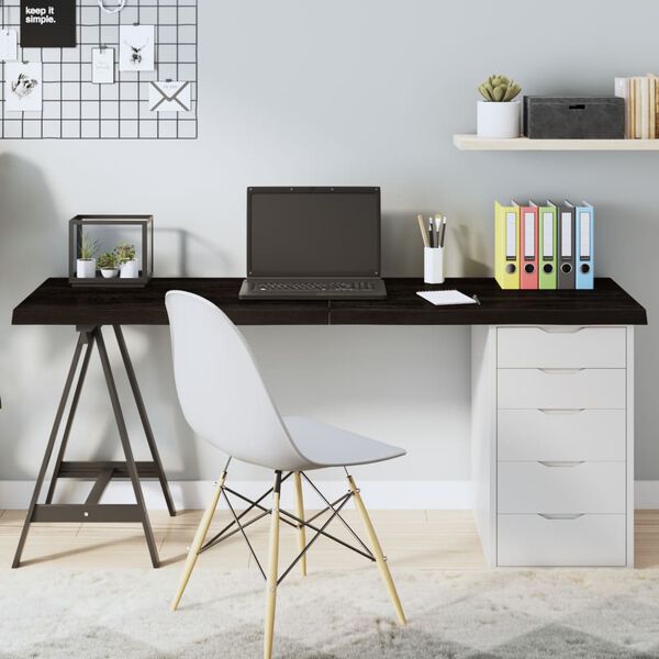 vidaXL Επιφάνεια Τραπεζιού Σκούρο Καφέ 160x60x(2-4)εκ Επεξ. Μασίφ Δρυς