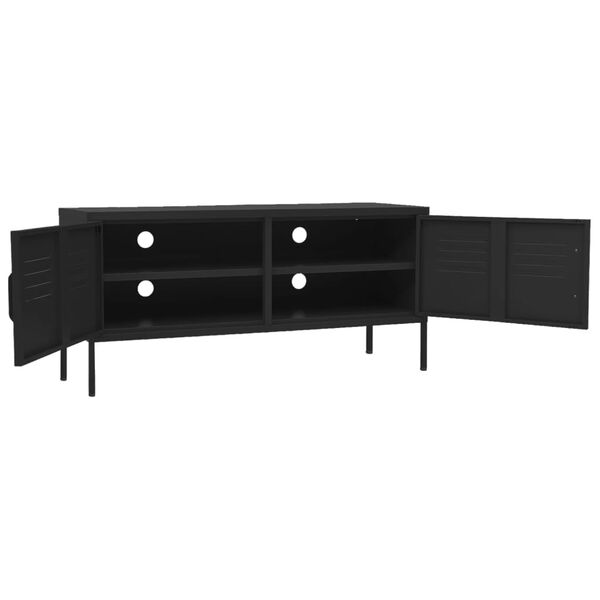 vidaXL Έπιπλο Τηλεόρασης Μαύρο 105x35x50 εκ. από Ατσάλι