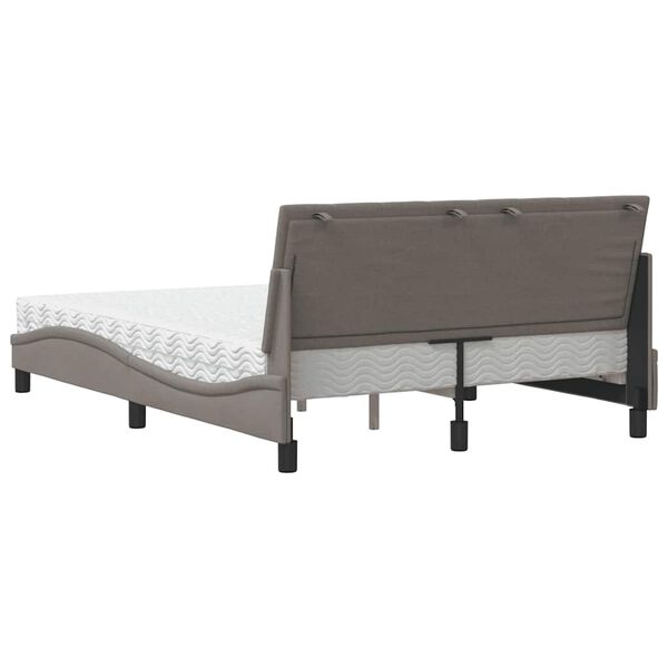 vidaXL Κρεβάτι Taupe 140x190 εκ. Υφασμάτινο