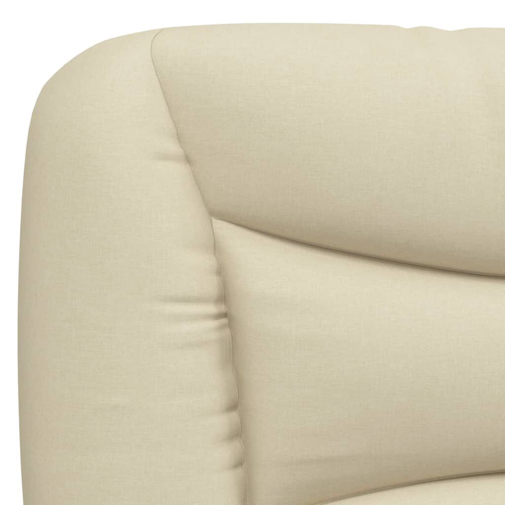 vidaXL Κρεβάτι με Στρώμα Κρεμ 140x200 εκ. Υφασμάτινο