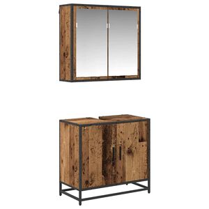 vidaXL &Sigma;&epsilon;&tau; &Epsilon;&pi;ί&pi;&lambda;&omega;&nu; &Mu;&pi;ά&nu;&iota;&omicron;&upsilon; &mu;&epsilon; &rho;ά&phi;&iota; 2 pcs &Pi;&alpha;&lambda;&iota;ό &Xi;ύ&lambda;&omicron; &Epsilon;&pi;&epsilon;&xi;&epsilon;&rho;&gamma;&alpha;&sigma;&mu;έ&nu;&omicron; &xi;ύ&lambda;&omicron;