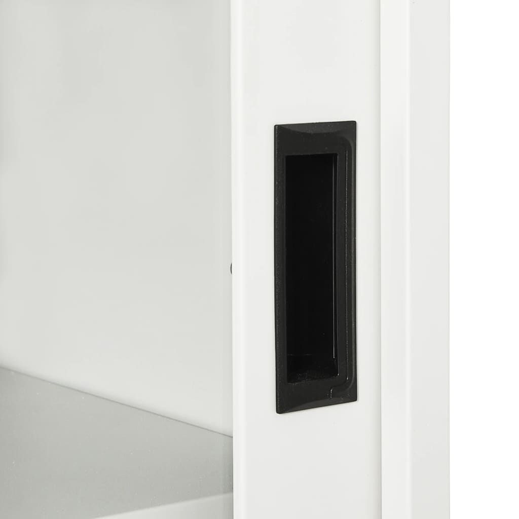 vidaXL Ντουλάπι με Συρόμενη Πόρτα Λευκό 90 x 40 x 90 εκ. Ατσάλινο