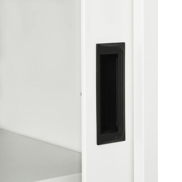 vidaXL Ντουλάπι με Συρόμενη Πόρτα Λευκό 90 x 40 x 90 εκ. Ατσάλινο