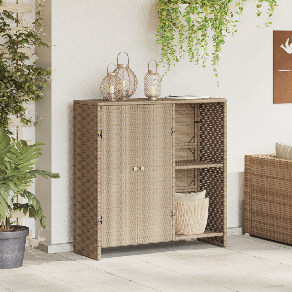 vidaXL Ντουλάπα Αποθήκευσης Μπεζ 100x36x102 εκ Ρατάν