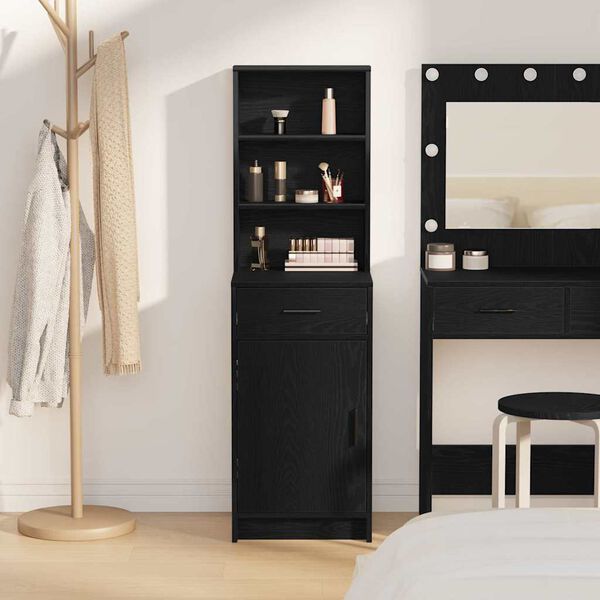 vidaXL Highboard &Mu;&alpha;ύ&rho;&eta; &Omicron;&xi;&upsilon;ά 40 x 40,5 x 135 &epsilon;&kappa;. &Epsilon;&pi;&epsilon;&xi;&epsilon;&rho;&gamma;&alpha;&sigma;&mu;έ&nu;&omicron; &xi;ύ&lambda;&omicron;
