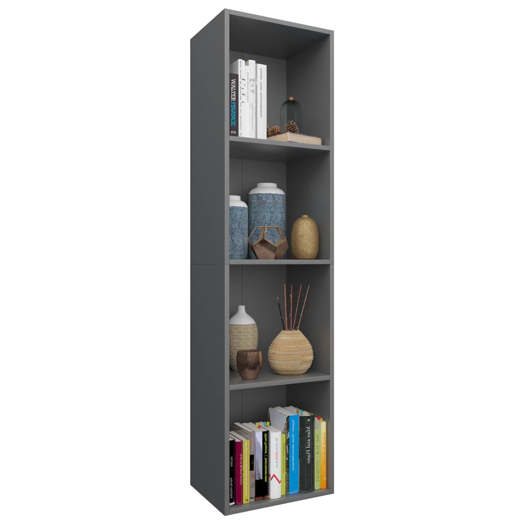 vidaXL Βιβλιοθήκη/Έπιπλο Τηλεόρασης Γκρι 36x30x143 εκ. Μοριοσανίδα