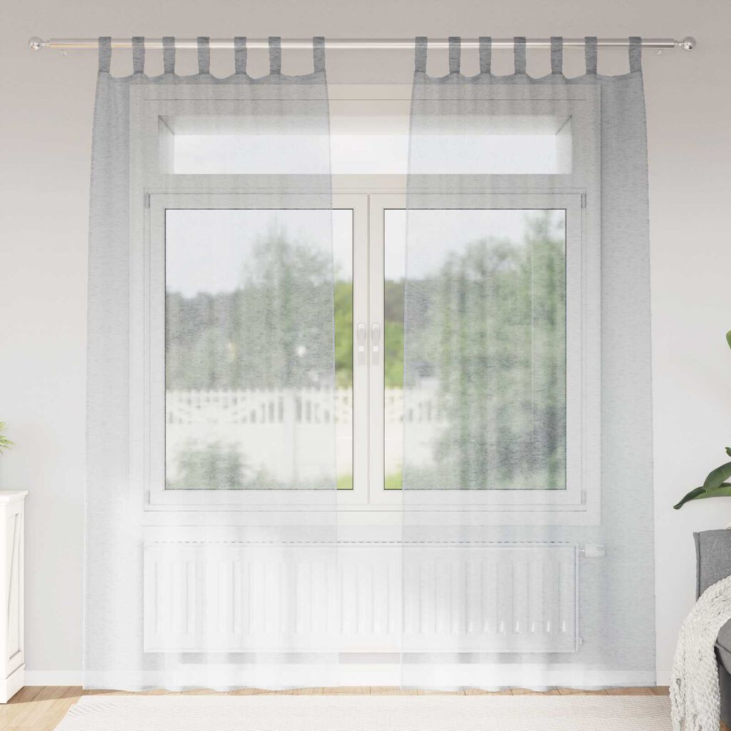 vidaXL Κουρτίνες 2 pcs Σκούρο γκρι 140 x 245 εκ. Πολυεστέρας