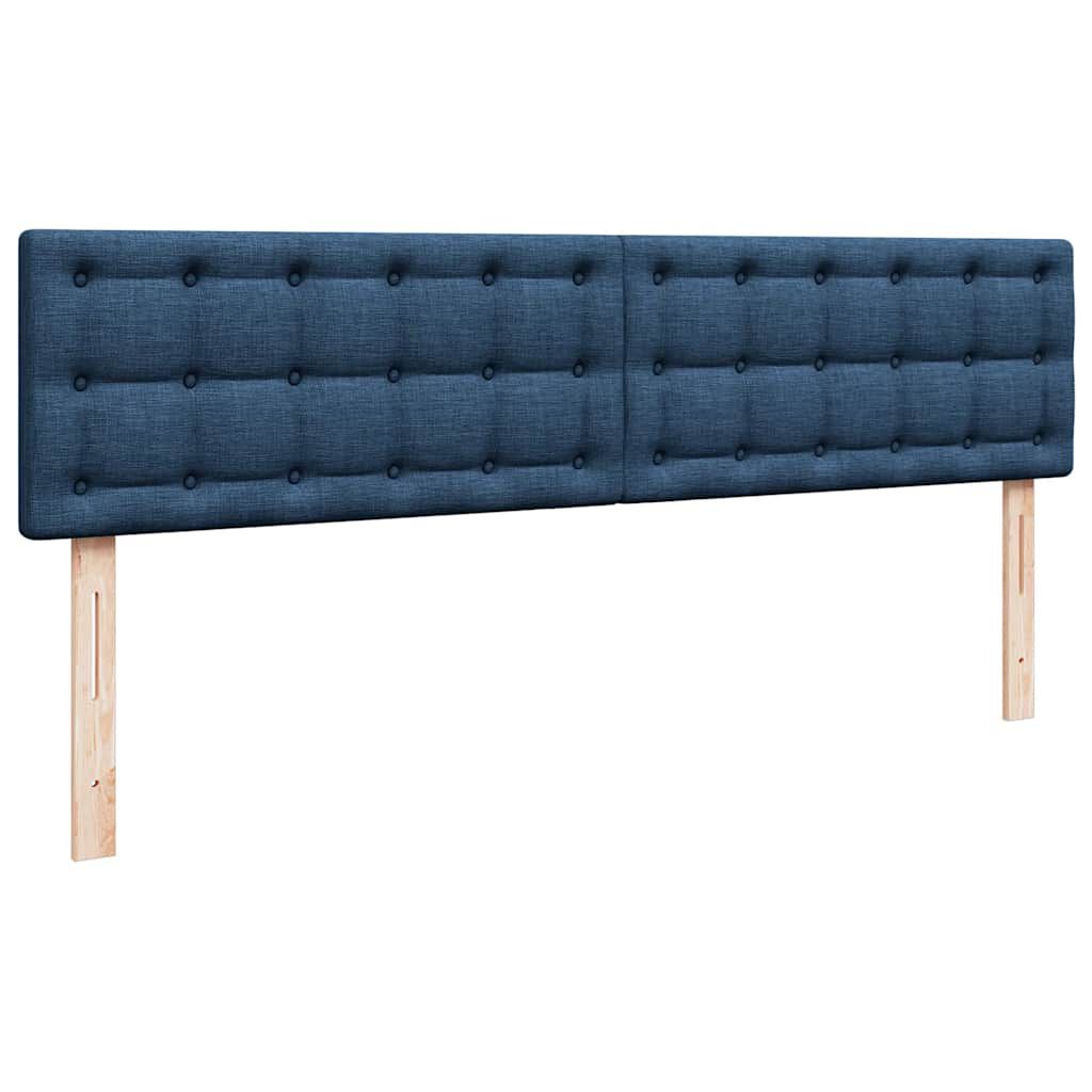 vidaXL Οθωμανικό κρεβάτι με στρώμα & LEDs Μπλε 160x200cm ύφασμα