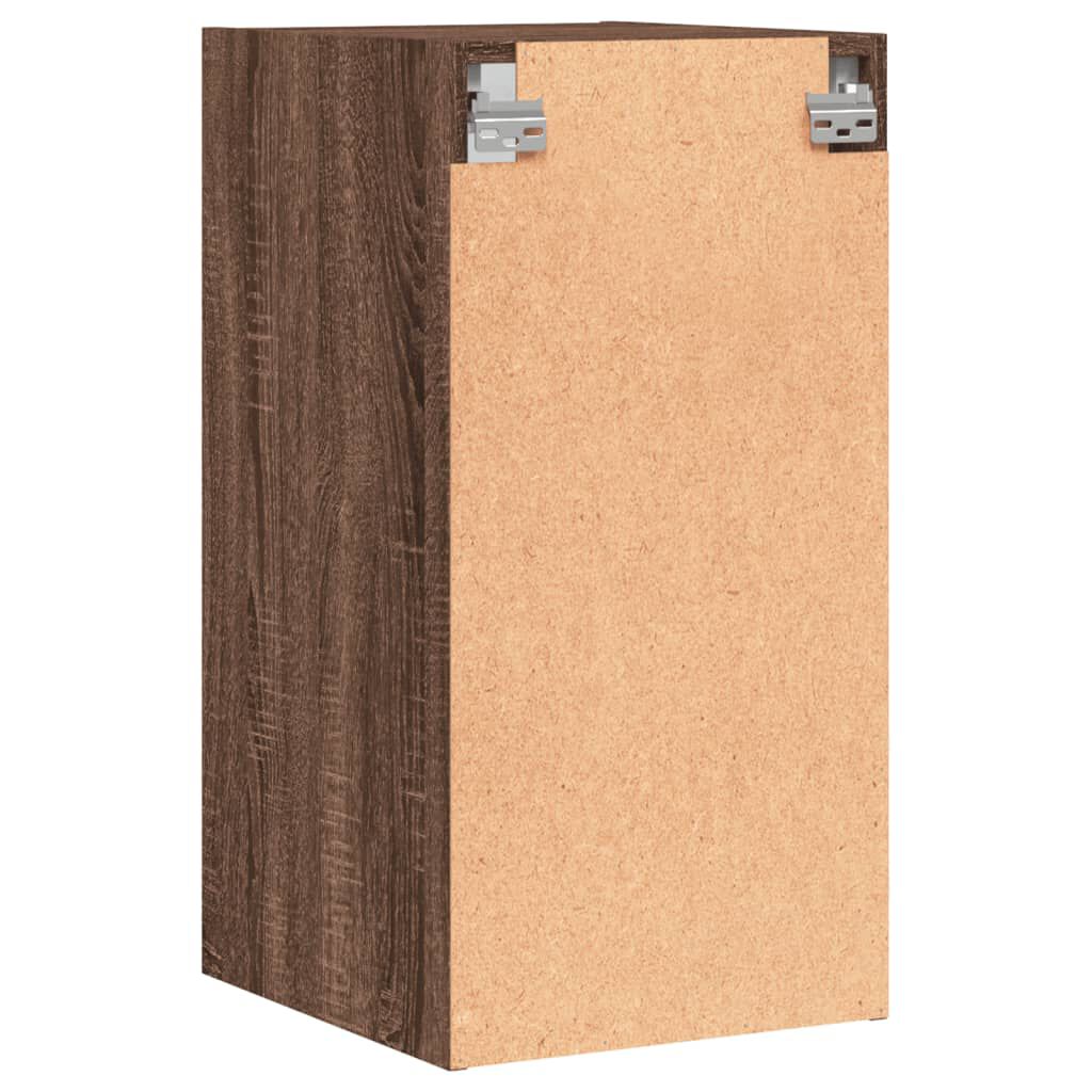 vidaXL Ντουλάπι Τοίχου Καφέ Δρυς 35x37x68,5 εκ. Γυάλινες Πόρτες