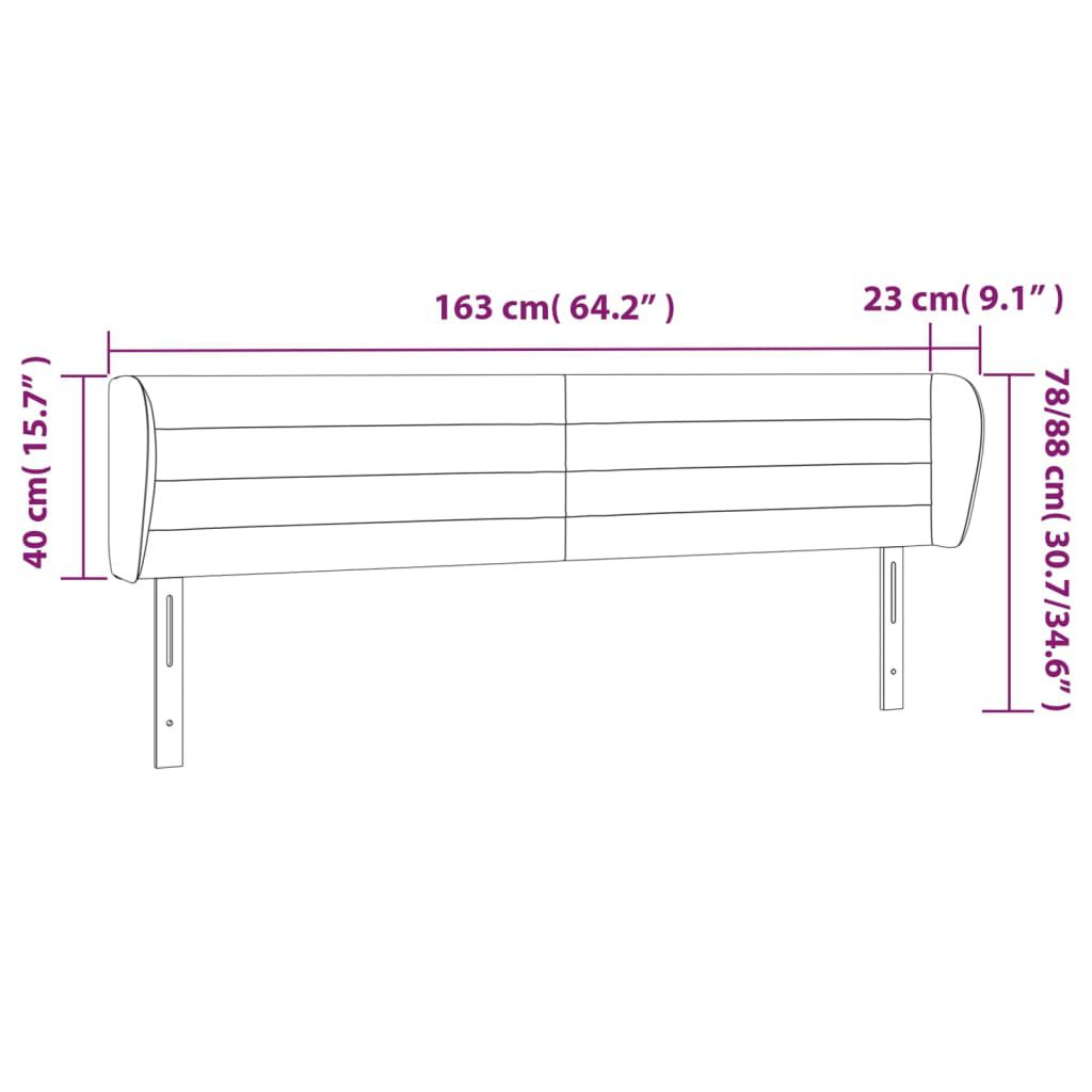 vidaXL Κεφαλάρι με Πτερύγια Ροζ 163x23x78/88 εκ. Βελούδινο