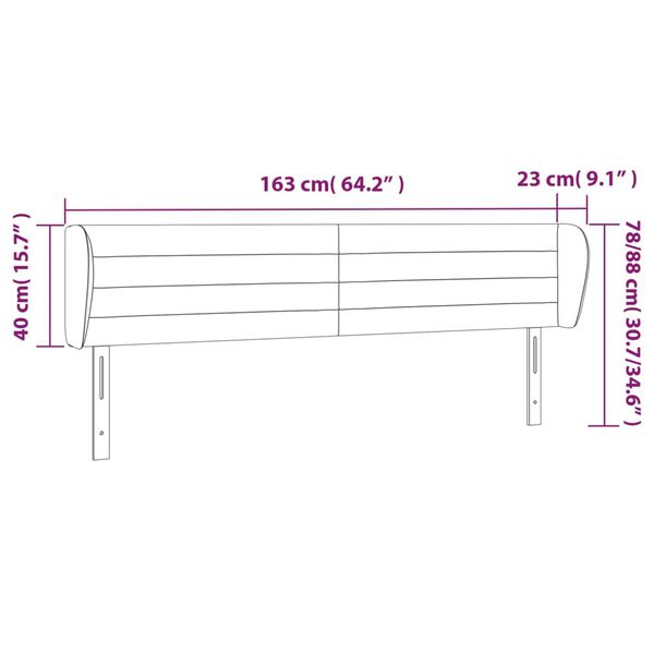 vidaXL Κεφαλάρι με Πτερύγια Ροζ 163x23x78/88 εκ. Βελούδινο