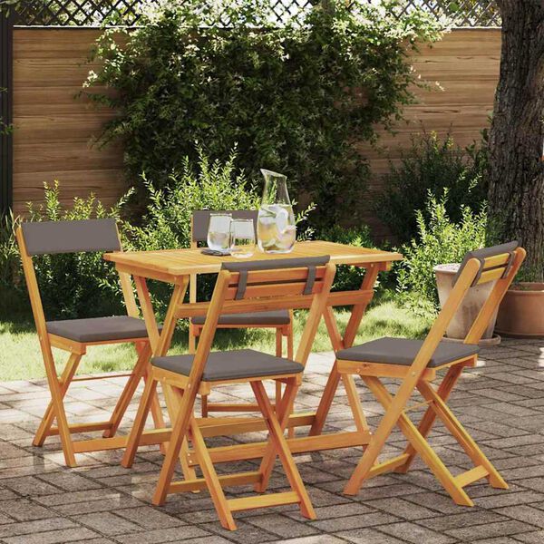 vidaXL Σετ μπιστρό 5 pcs Καφέ Μασίφ ξύλο ακακίας