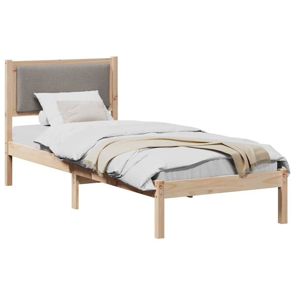 vidaXL Σκελετός Κρεβατιού Taupe 80 x 190 cm Στερεά ξυλεία πεύκου
