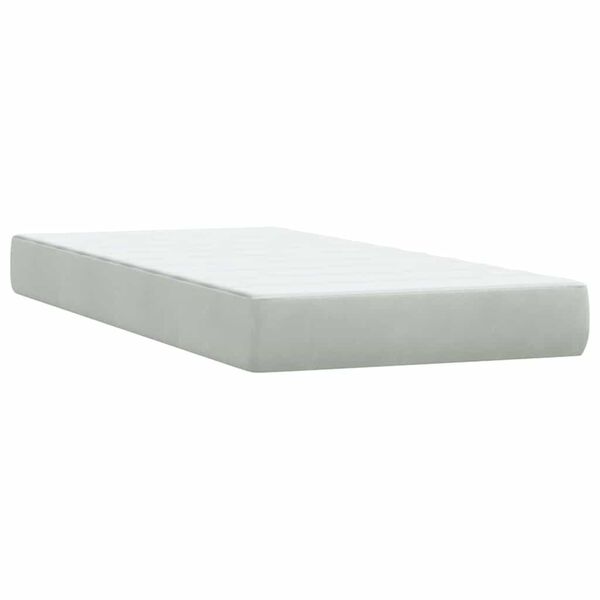 vidaXL Box Spring κρεβάτι με στρώμα ανοιχτό γκρι 200x210 cm Βελούδινο