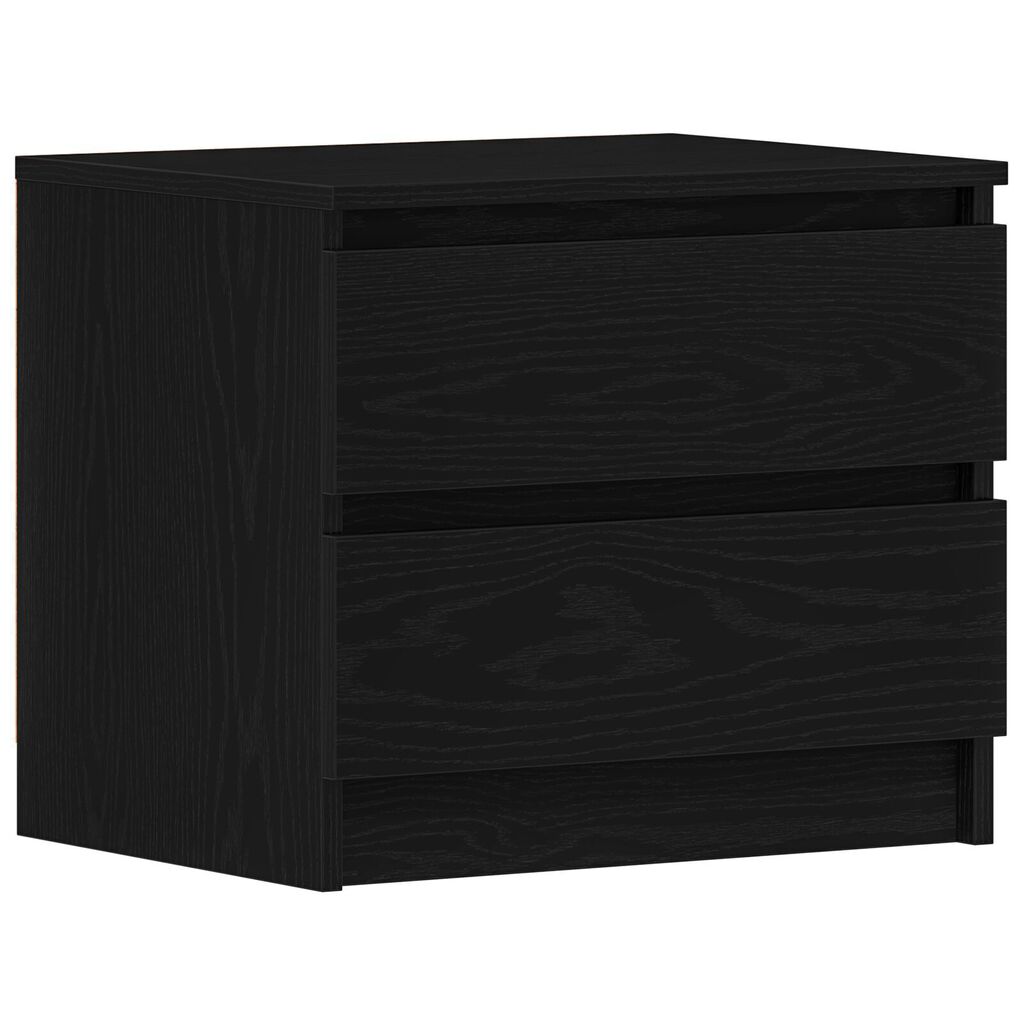 vidaXL Κομοδίνα 2 τμχ Μαύρο Δρυς 50x40x43,5 εκ Επεξεργασμένο ξύλο