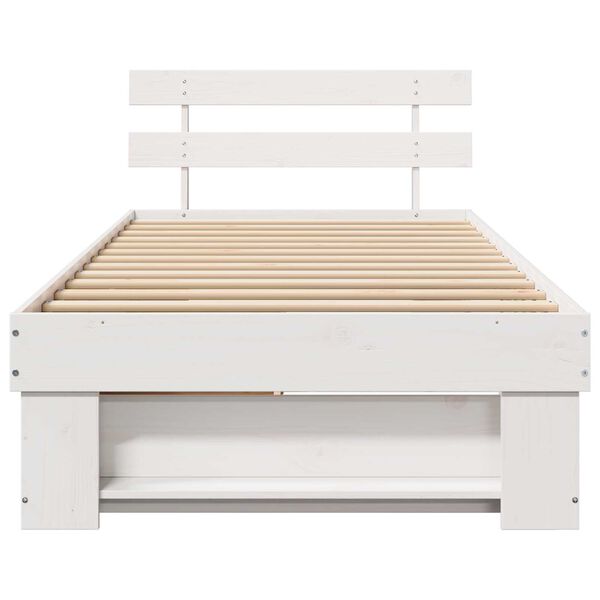vidaXL Σκελετός Κρεβατιού Λευκό 75 x 190 cm Συμπαγές ξύλο πεύκου