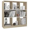 vidaXL Βιβλιοθήκη Λευκή/Sonoma Δρυς 97,5x29,5x100 εκ. από Επεξ. Ξύλο