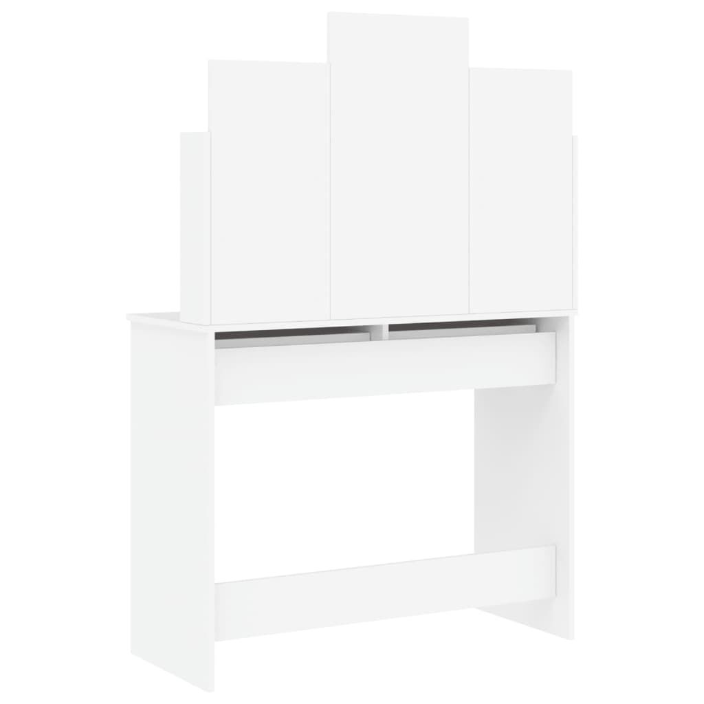 vidaXL Μπουντουάρ με Καθρέφτη Λευκό 96 x 39 x 142 εκ.