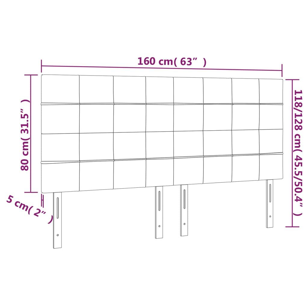 vidaXL Κεφαλάρια Κρεβατιού 4 τεμ. Αν. Γκρι 80 x 5 x 78/88εκ.Βελούδινο