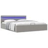 vidaXL Πλαίσιο Κρεβατιού με Αποθ. Χώρο/LED Αν. Γκρι 160x200 εκ. Ύφασμα