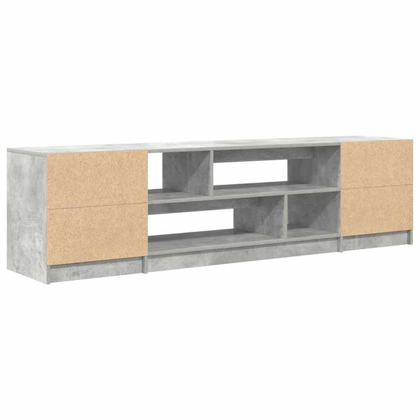 vidaXL Έπιπλο Τηλεόρασης Γκρι Σκυροδέματος 188,5x41x50 εκ. Επεξ. Ξύλο