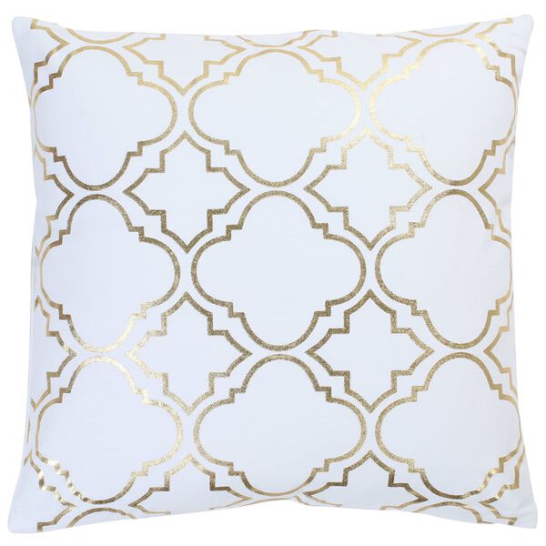 vidaXL Μαξιλάρια 2 τεμ. Λευκό/Χρυσό με Τύπωμα Foil 40x40 εκ. Βαμβακερά