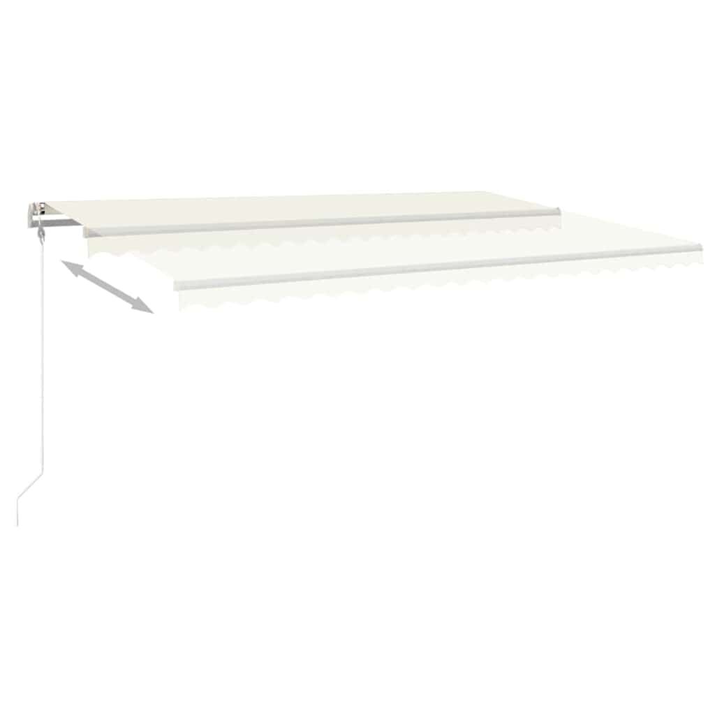 vidaXL Τέντα Αυτόματη με LED & Αισθητήρα Ανέμου Κρεμ 500x350 εκ.