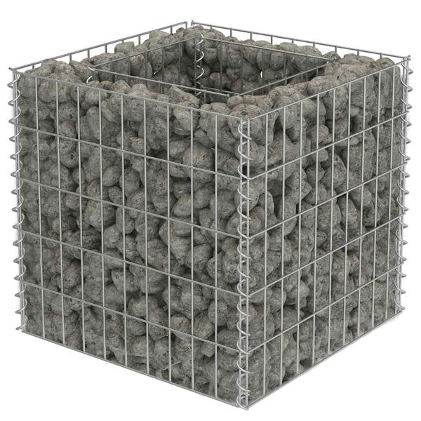 vidaXL Συρματοκιβώτιο-Γλάστρα Υπερυψωμένη 50x50x50 εκ. Γαλβ. Χάλυβας