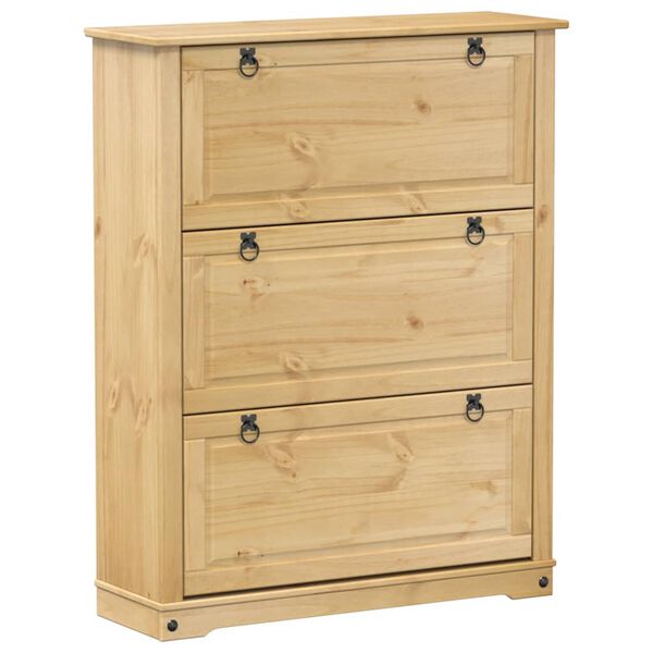 vidaXL Παπουτσοθήκη Corona 99x32x124,5 εκ. από Μασίφ Ξύλο Πεύκου