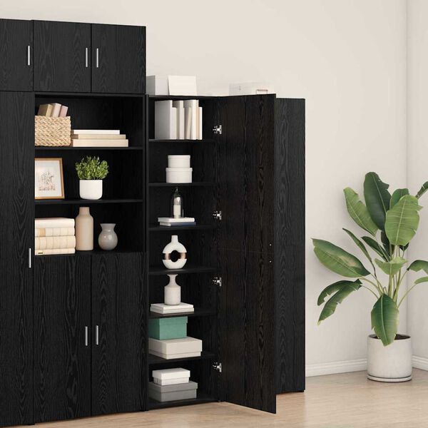 vidaXL Highboard 2 pcs &Mu;&alpha;ύ&rho;&eta; &Omicron;&xi;&upsilon;ά 50 x 42,5 x 185 &epsilon;&kappa;.