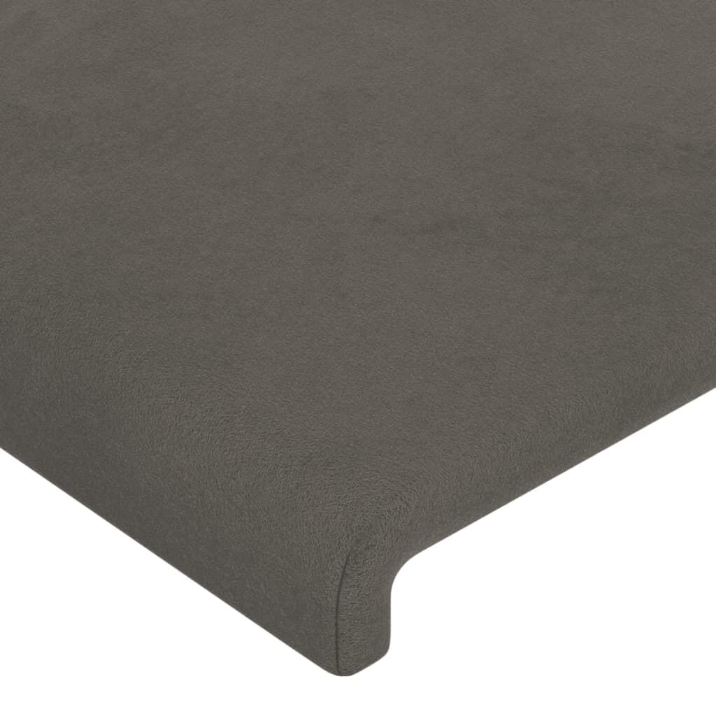 vidaXL Κεφαλάρι με Πτερύγια Σκούρο Γκρι 183x16x78/88 εκ. Βελούδινο