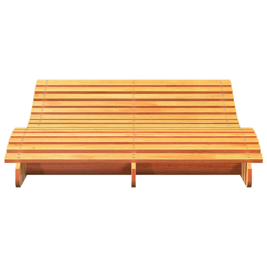 vidaXL Ξαπλώστρα Καφέ Κεριού 205x110x31,5 εκ. από Μασίφ Ξύλο Πεύκου