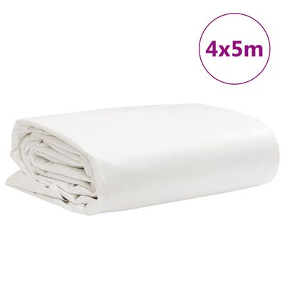 vidaXL Μουσαμάς Λευκός 4 x 5 μ. 650 γρ./μ²