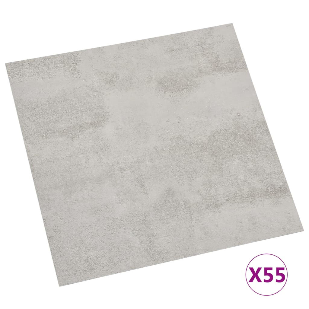 vidaXL Δάπεδο Αυτοκόλλητο Ανοιχτό Γκρι 55 τεμ. 5,11 μ² από PVC