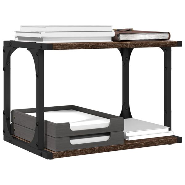 vidaXL Βάση Εκτυπωτή 2 Επιπέδων Καφέ Δρυς 41x28x33,5 εκ Επεξ. Ξύλο
