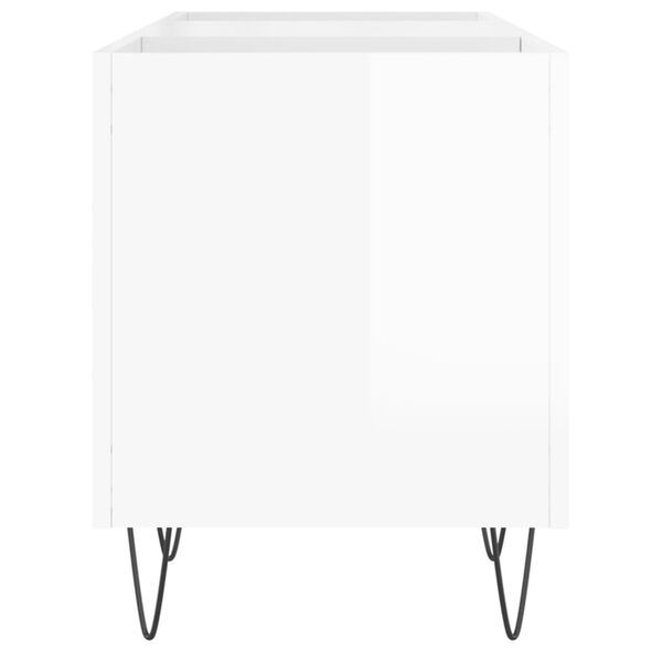 vidaXL Δισκοθήκη Γυαλιστερή Λευκή 121x38x48 εκ. από Επεξεργασμένο Ξύλο