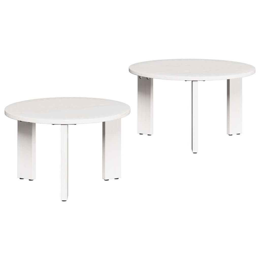 vidaXL Σετ Τραπεζιού Για Καφέ 2 pcs Λευκό 47.5 x 47.5 x 27 εκ.