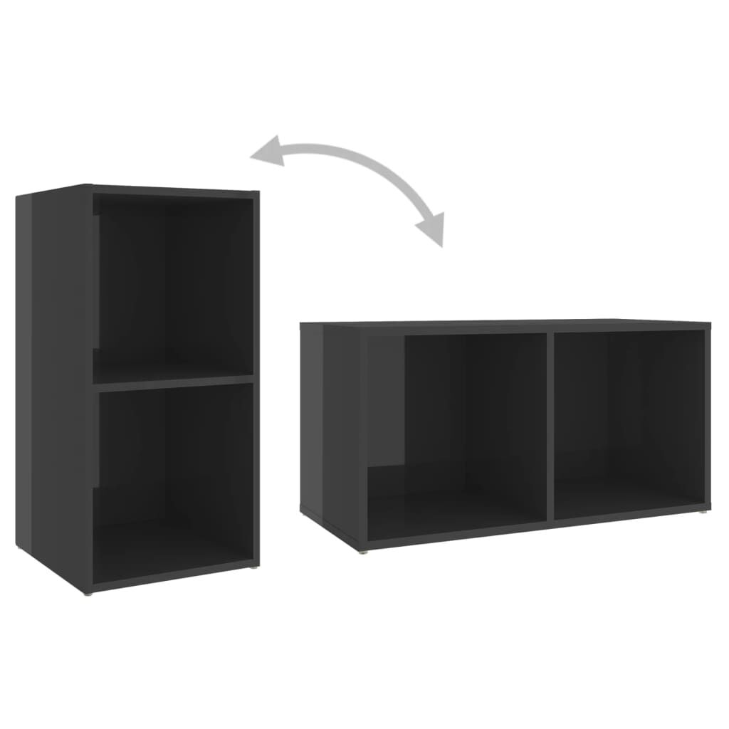 vidaXL Έπιπλο Τηλεόρασης Γυαλιστερό Γκρι 72x35x36,5 εκ. Επεξ. Ξύλο