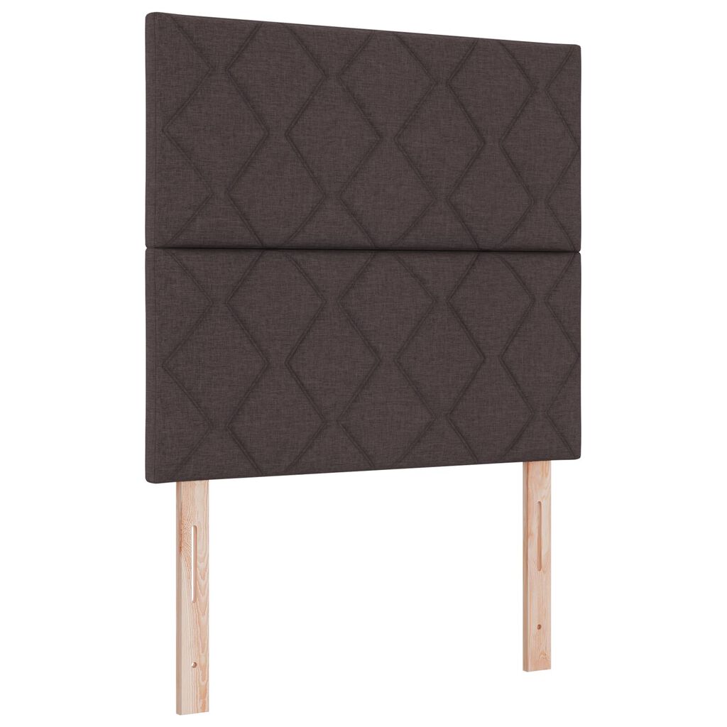 vidaXL Κρεβάτι Box Spring με Στρώμα & Πάγκο Σκούρο Καφέ 90x200 εκ. Ύφασμα
