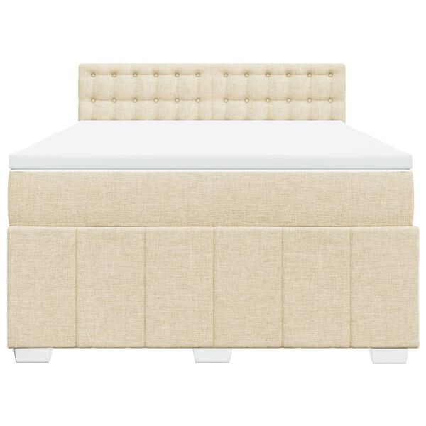 vidaXL &Kappa;&rho;&epsilon;&beta;ά&tau;&iota; Boxspring &mu;&epsilon; &Sigma;&tau;&rho;ώ&mu;&alpha; &Kappa;&rho;&epsilon;&mu; 160x200 &epsilon;&kappa;. &Upsilon;&phi;&alpha;&sigma;&mu;ά&tau;&iota;&nu;&omicron;