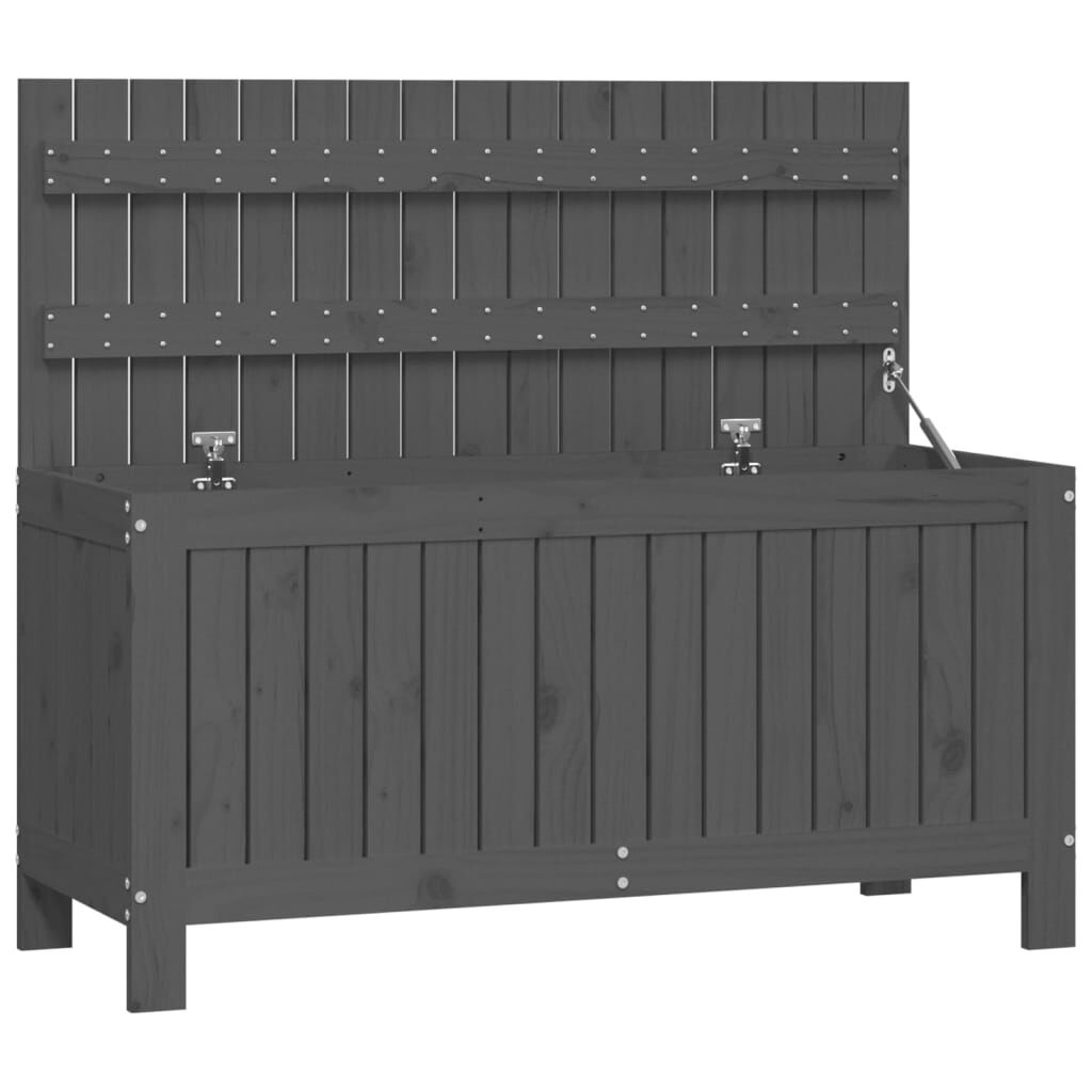 vidaXL Κουτί Αποθήκευσης Κήπου Γκρι 115x49x60 εκ από Μασίφ Ξύλο Πεύκου