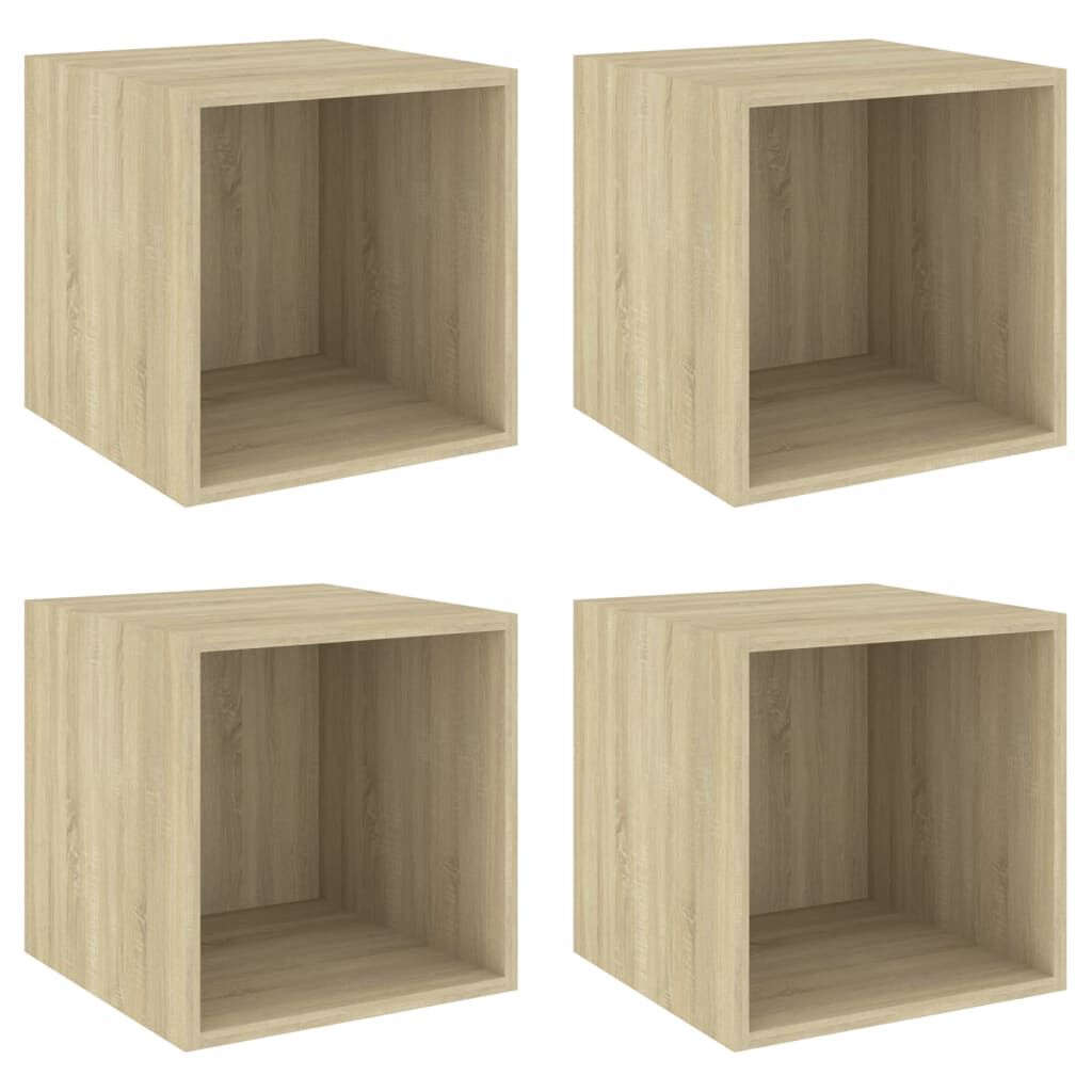 vidaXL Ντουλάπια Τοίχου 4 τεμ. Sonoma Δρυς 37x37x37εκ. από Επεξ. Ξύλο