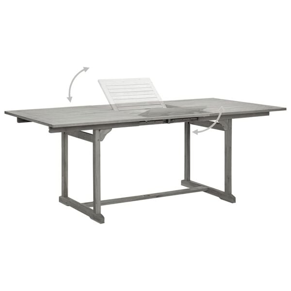 vidaXL Τραπεζαρία Κήπου (150-200) x 100 x 75 εκ από Μασίφ Ξύλο Ακακίας
