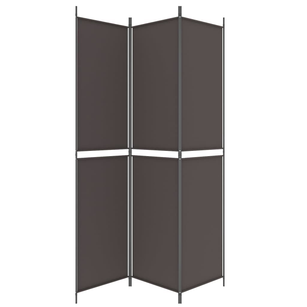 vidaXL Διαχωριστικό Δωματίου με 3 Πάνελ Καφέ 150x220 εκ. από Ύφασμα